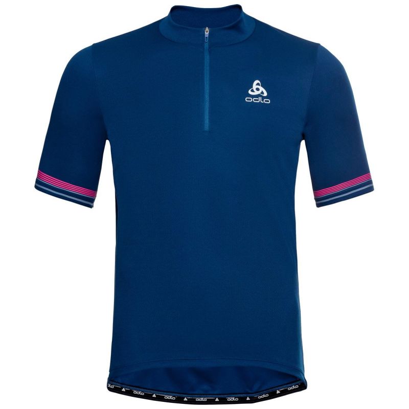 Odlo Element 1/2 Zip – Short Sleeve Cykeltrikå Herr Estate Blue S
