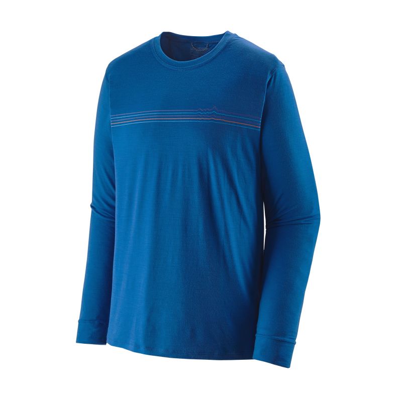 Patagonia L/S Cap Cool Merino Graphic Shirt T-shirt Herr Fitz Roy Fader: Alpine Blue XL