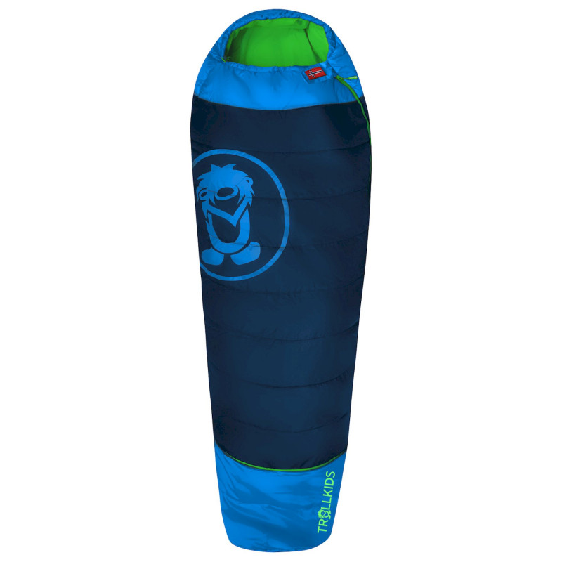 Trollkids Fjell Dreamer Extendable – Barnsovsäck Navy / Medium Blue / Green 130 – 170 cm
