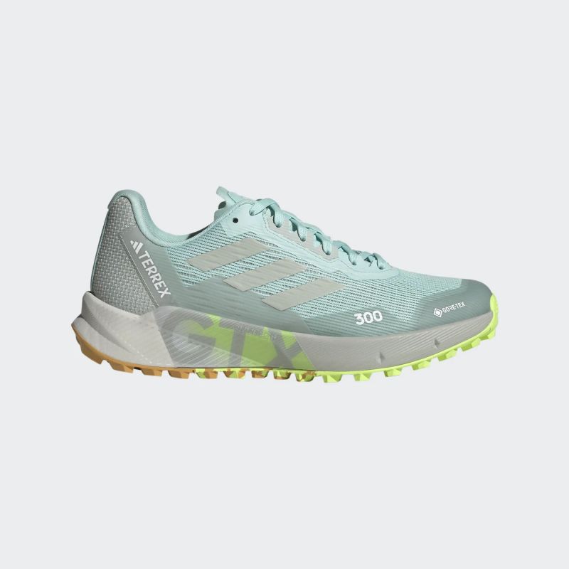 adidas Terrex Agravic Flow 2 GTX - Trailrunningskor - Dam Semi Flash Aqua / Wonder Silver / Lucid Clementine 42