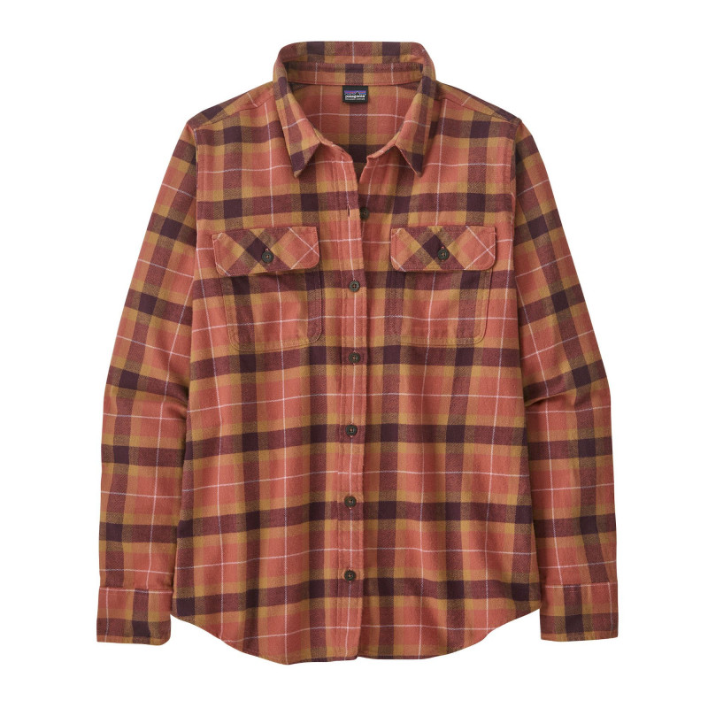 Patagonia L/S Organic Cotton MW Fjord Flannel Shirt – Skjorta Dam Vista: Burl Red L